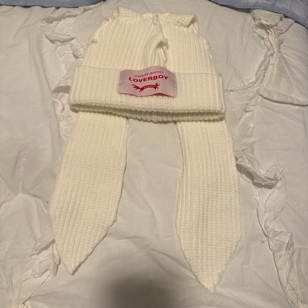 Ecru Bunny Beanie